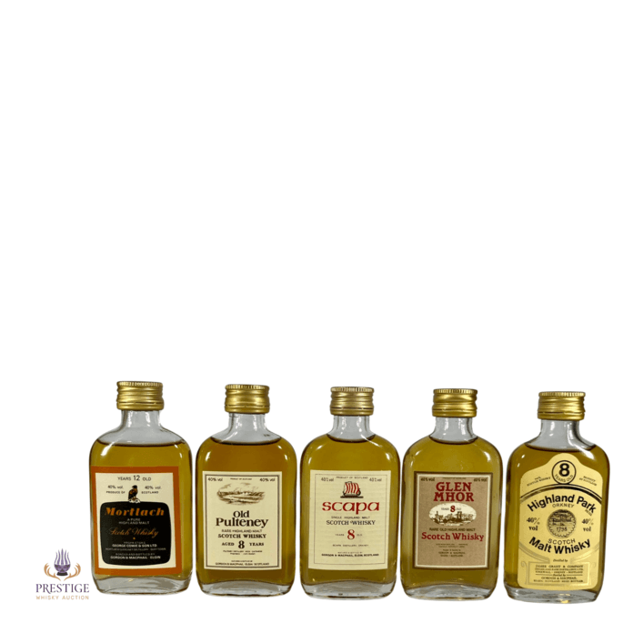 Gordon & Macphail Miniature Set: Scapa 8, Mortlach 12, Glen Mhor 8, Highland Park 8 & Old Pulteney 8 Gordon & Macphail Miniature Set: Scapa 8, Mortlach 12, Glen Mhor 8, Highland Park 8 & Old Pulteney 8