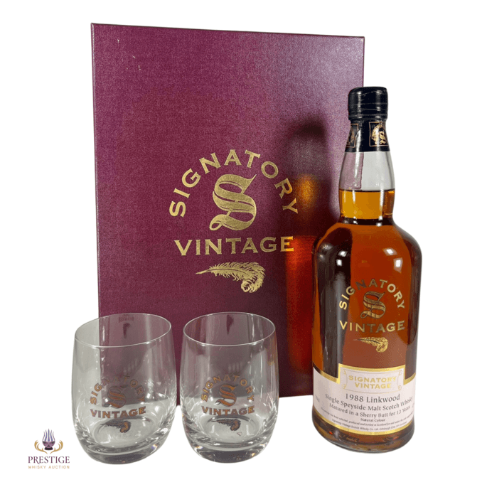 Linkwood 1988 13 Year Old - Signatory Vintage Glasses Set