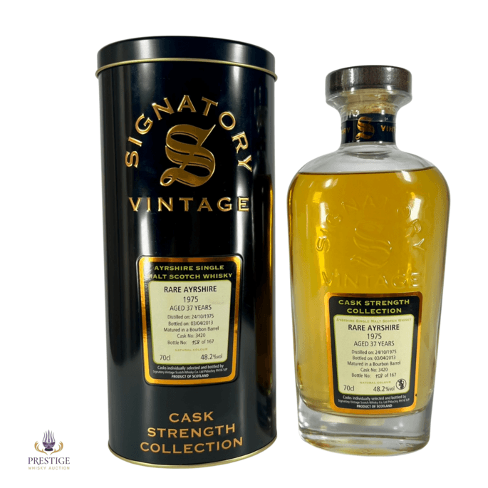 Rare Ayrshire Ladyburn 1975 37 Year Old - Signatory Vintage 