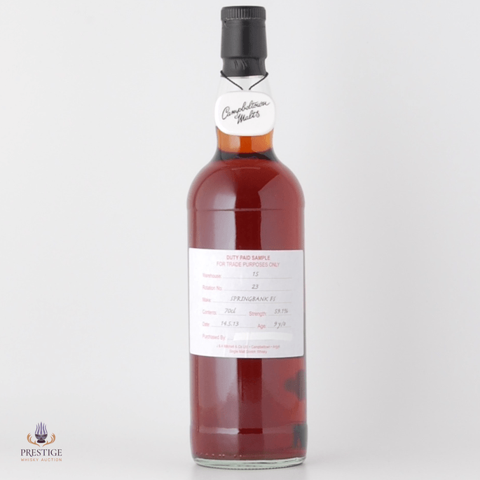 Springbank 2013 9 Year Old Duty Paid Sample