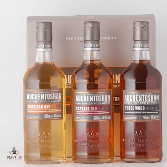 Auchentoshan Selection Set: American Oak, 12 Year Old & Three Wood