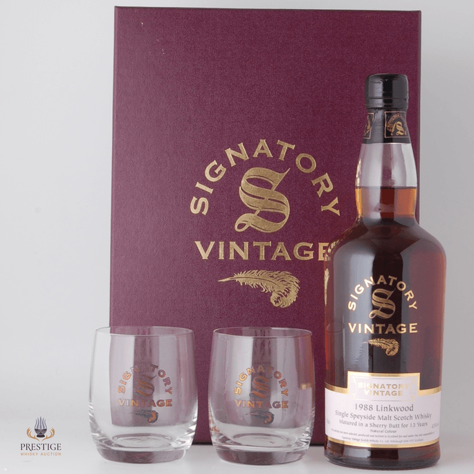 Linkwood 1988 13 Year Old - Signatory Vintage Glasses Set