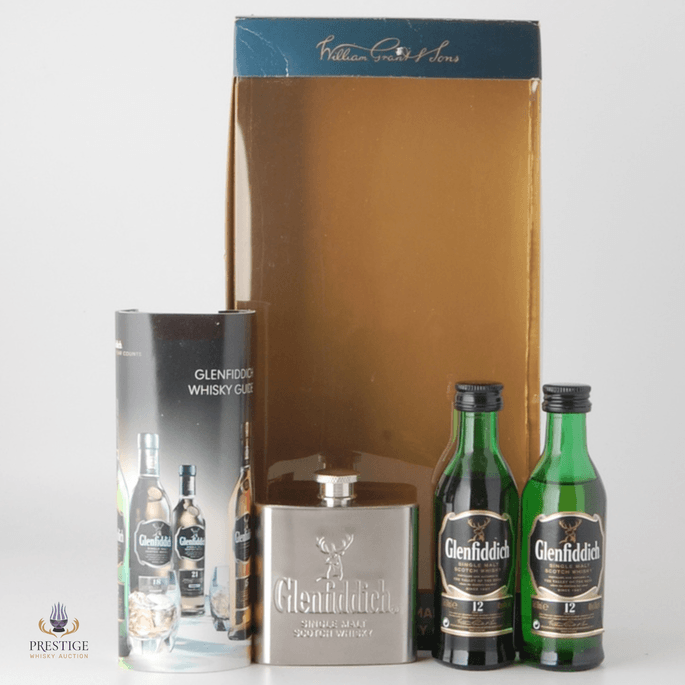 Glenfiddich 12 Year Old Miniature Set with Hip Flask