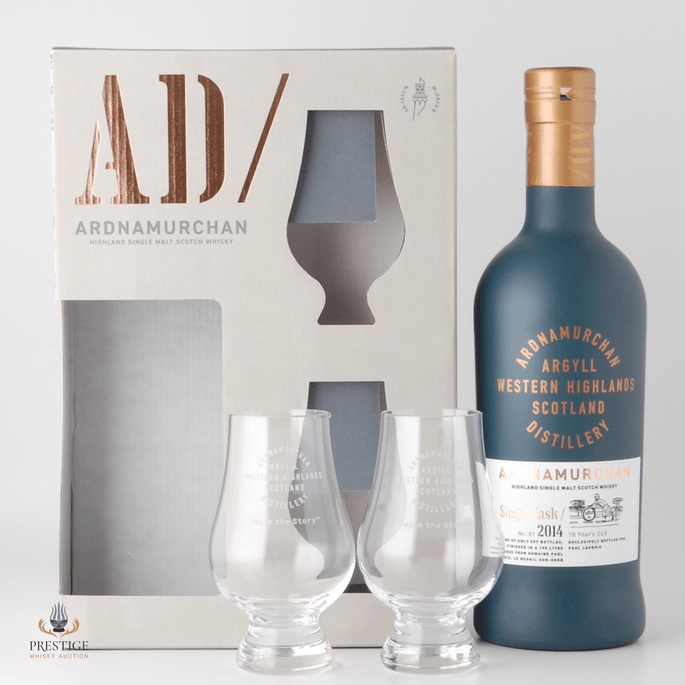 Ardnamurchan 2014 10 Year Old Single Cask #81 - Paul Launois Glass Set