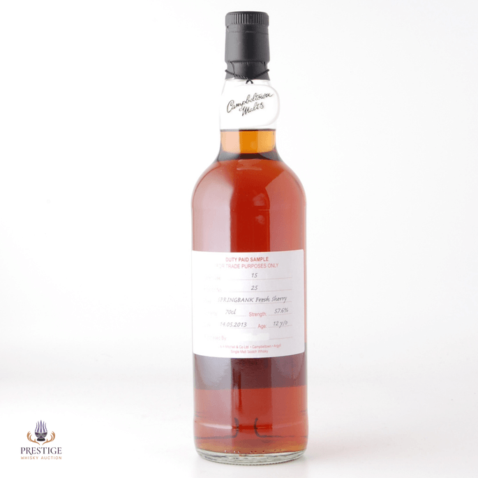 Springbank 2013 12 Year Old Duty Paid Sample