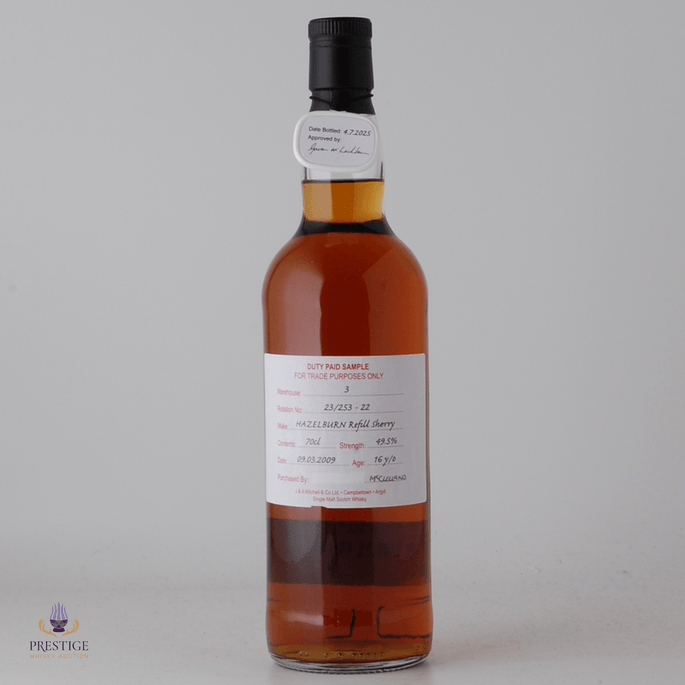 Hazelburn 2009 16 Year Old Duty Paid Sample