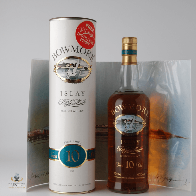 Bowmore 10 Year Old - Screen Print 1990s Bottling With Distillery Print