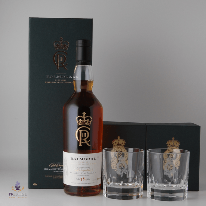 Royal Lochnagar 18 Year Old - Balmoral Coronation of King Charles III - Includes Glencairn Crystal Glass Set